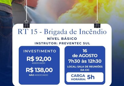 Curso de RT 15 - Brigada de Incêndio - Nível Básico
